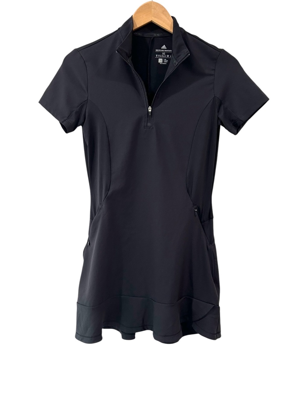Adidas Frill Golf Dress XS black mini activewear pickleball athleisure preppy